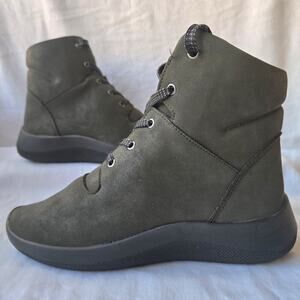 Arcopedico Malibu Women's Vegan Leather Lace Up Boots Olive Green Size 37/US 6.5